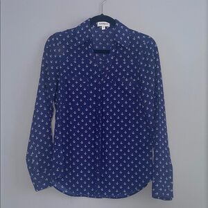 Express Dark Blue Anchor Pattern Shirt